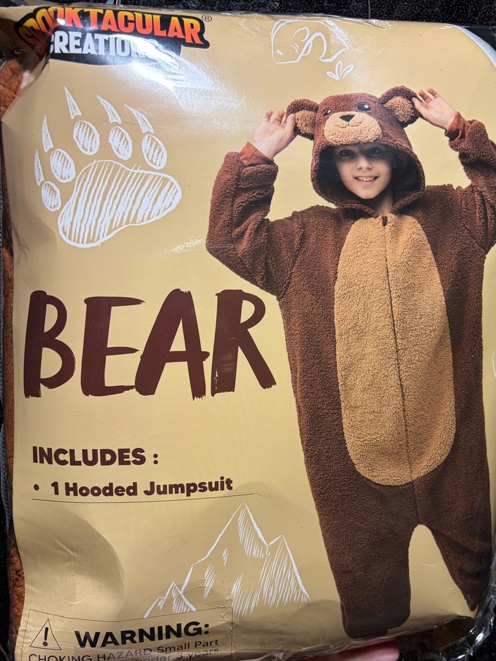 Brown Bear Hooded Jumpsuit - Kids Costume